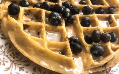 Blueberry Lemon Waffles With Lemon Glaze Syrup