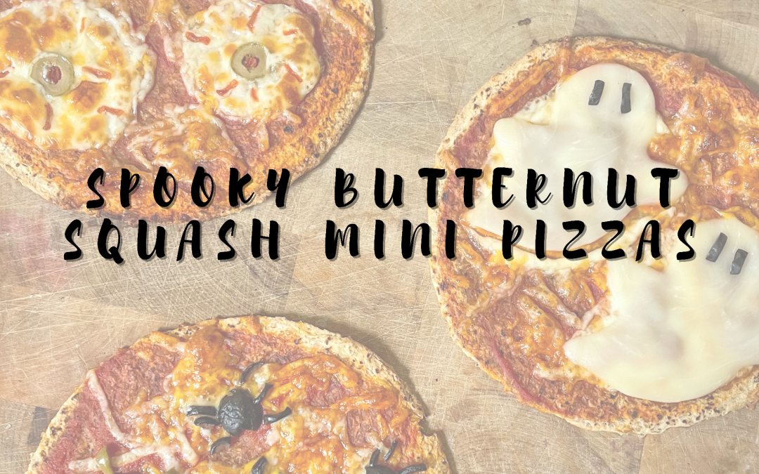 Spooky Butternut Squash Mini Pizzas
