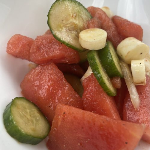 Watermelon and Cucumber Salad