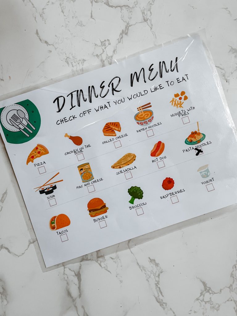 Printable menu