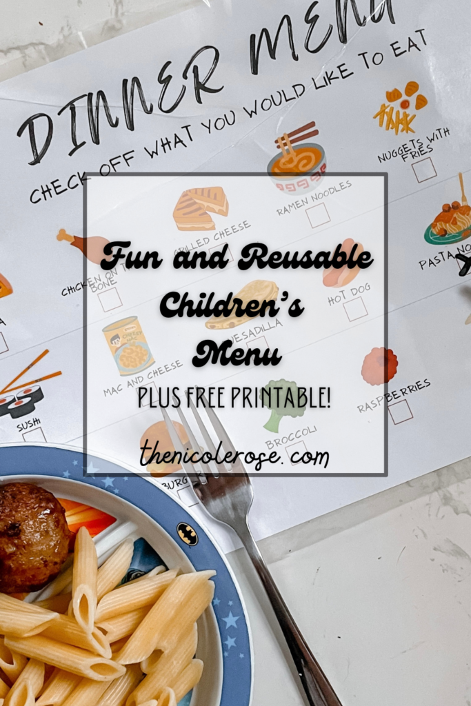 reusable kids menu