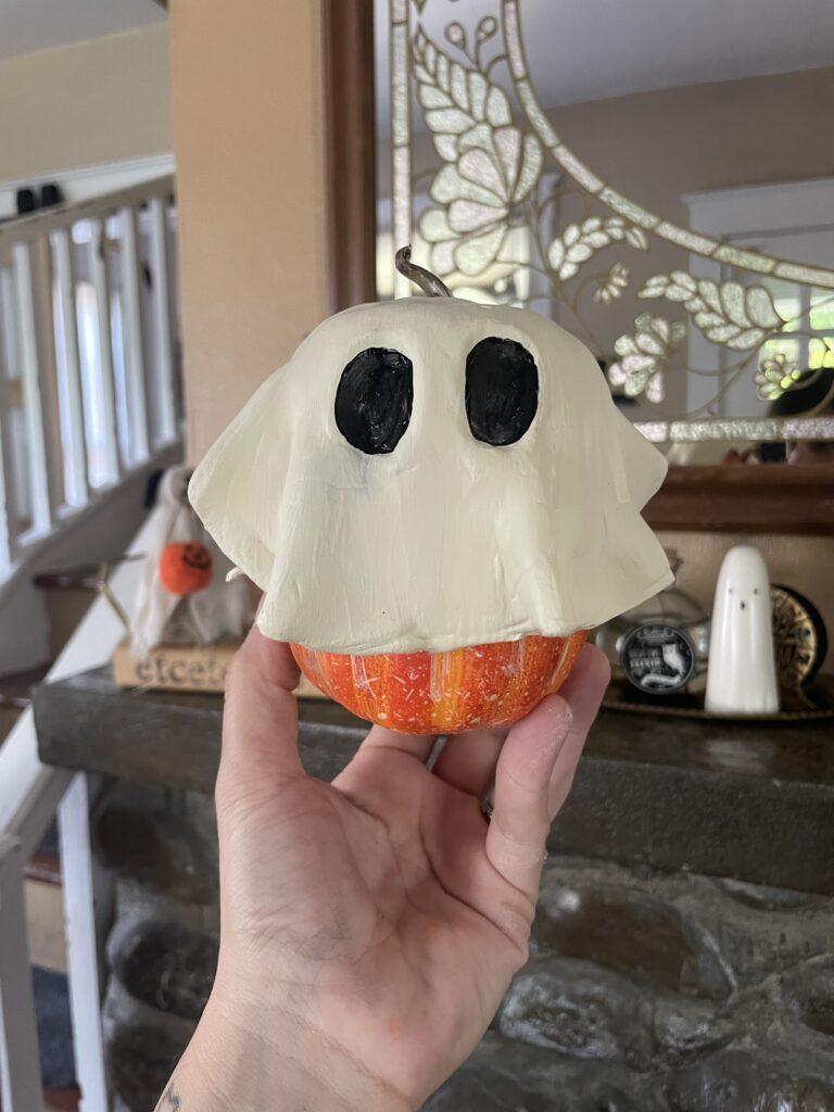 Air-Dry Clay Ghost Pumpkins