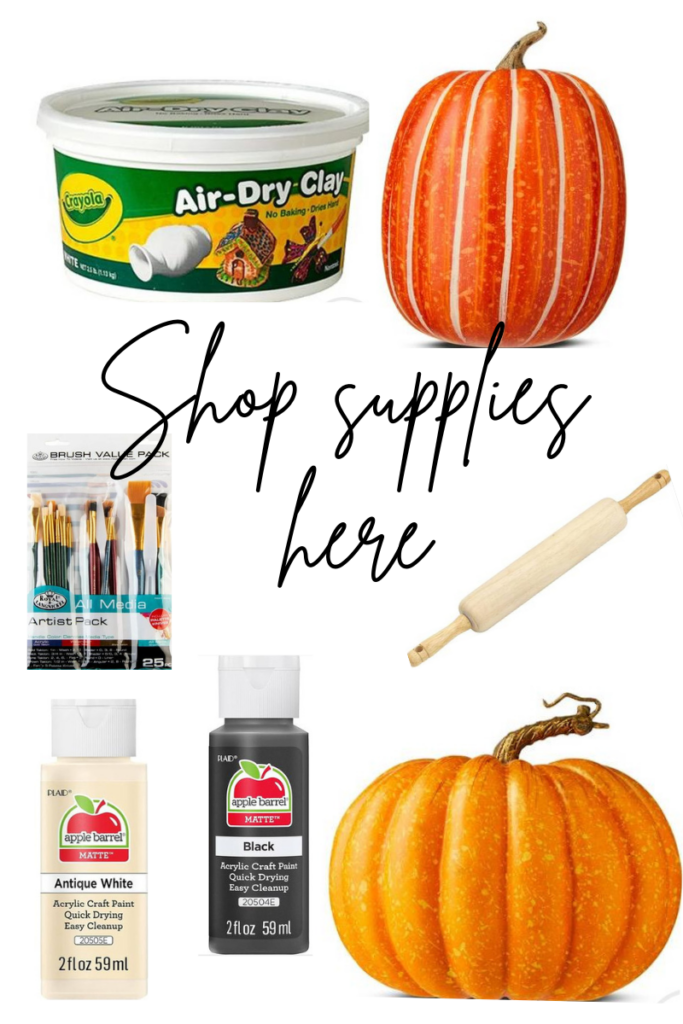 Air-Dry Clay Ghost Pumpkin Supplies